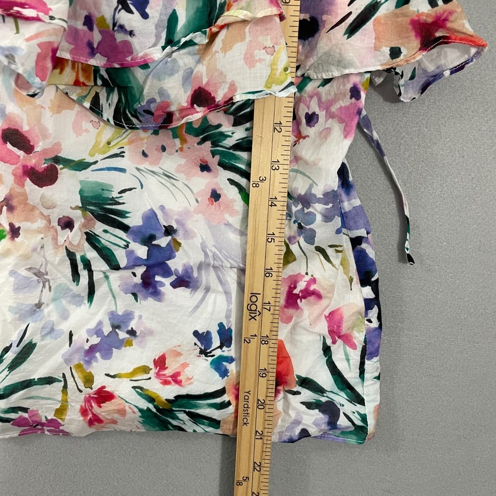 Amanda Uprichard Fifer Women's Small Cami Tank Floral Silk Ruffle Tie Strap Top - Picture 5 of 6